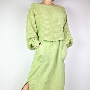 Free People pastel green oversized top & skirt set